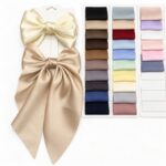 Bow-knot matching accessories Double-Layer Bubble Fabric Big Bow Streamer Hair Clip