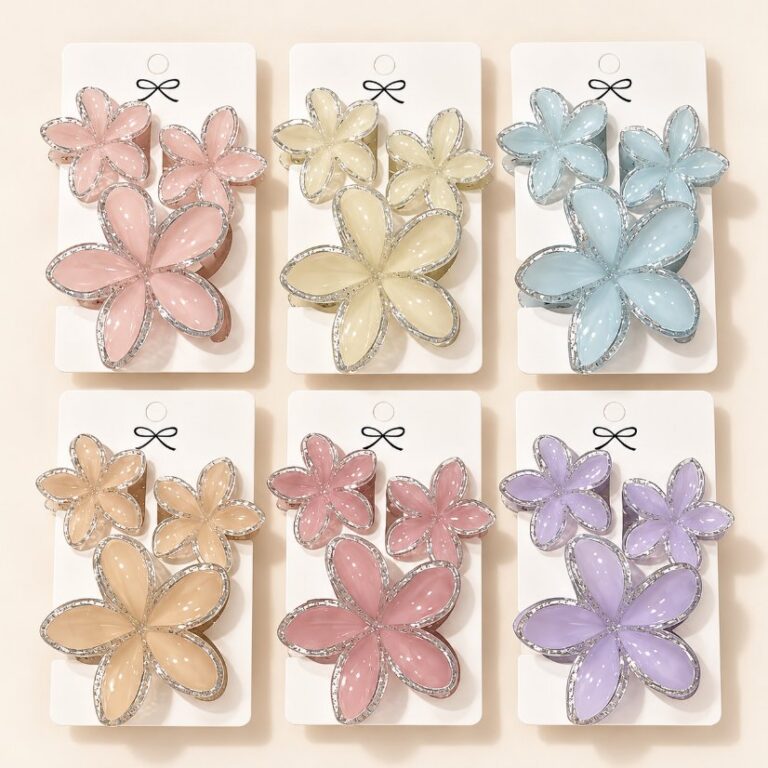 Claw clip Plumeria Flower Claw Clip 3-Piece Set