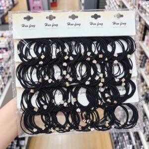 Rubber band Black Basic Hair Ties