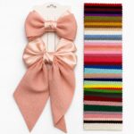 Bow-knot matching accessories Double-Layer Bubble Fabric Big Bow Streamer Hair Clip