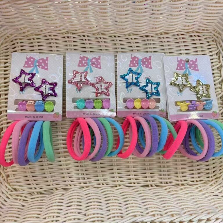 Children's hair accessories Kids' Sequin Star Hair Clip & Hair Tie Set