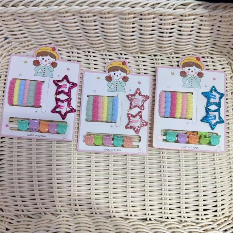 Children's hair accessories Kids' Sequin Star Plush Hair Tie & Clip Set