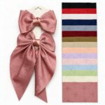 Bow-knot matching accessories Double-Layer Bubble Fabric Big Bow Streamer Hair Clip